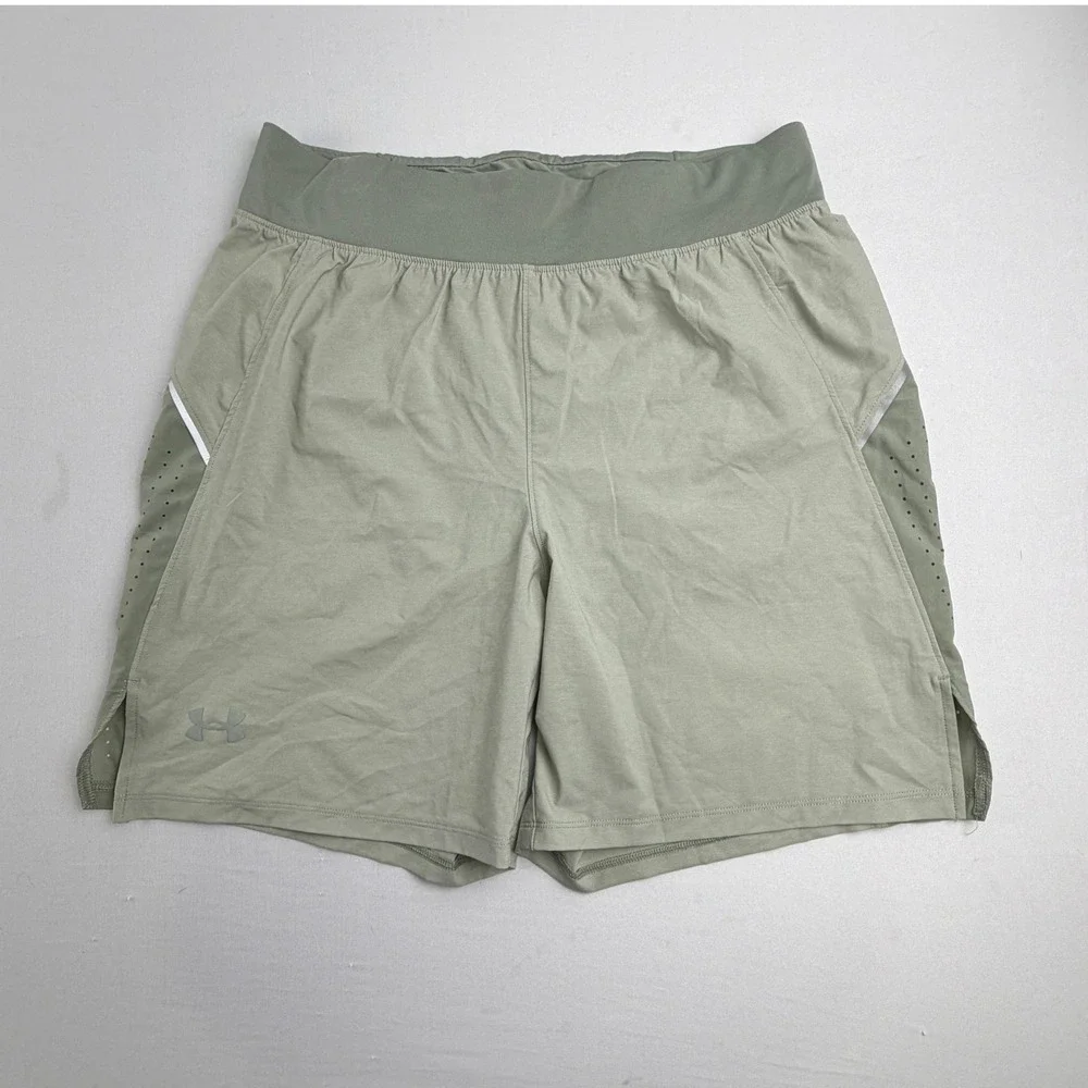 Under Armour Speedpocket Shorts Womens M Green Excellent Running Athletic